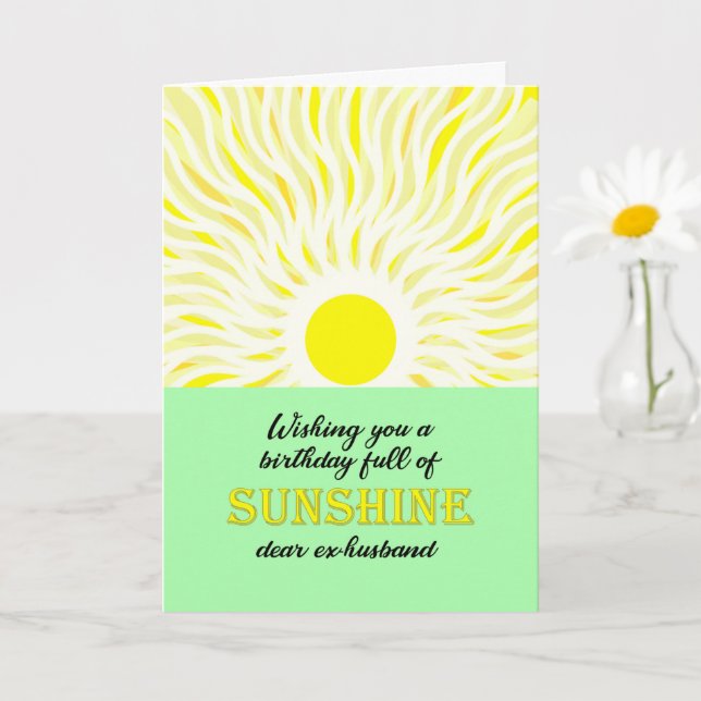 Carte soleil brillante pour l'anniversaire de l'ex (Petite plante)