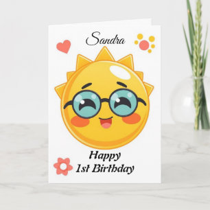 Carte Soleil coloré Joyeux anniversaire