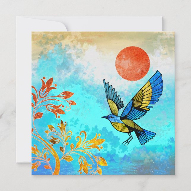 Carte Soleil de l'arbre d'oiseaux (Devant)