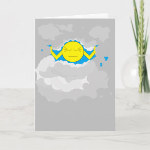 Carte Soleil Traversant Les Nuages De Tempête :