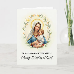 Carte Solennité de Marie Mère de Dieu Jour de Fête Bénéd