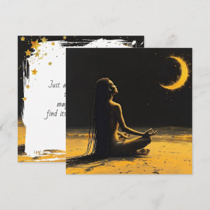 Carte Solitude dorée, affirmation de méditation au clair