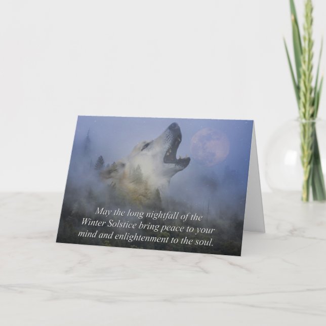Carte Solstice de loup d'hiver (Devant)