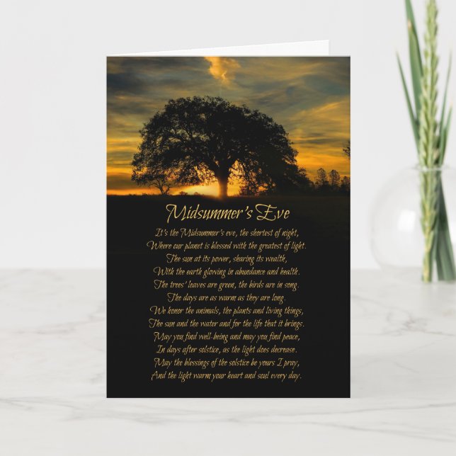 Carte Solstice d'été, Eve Litha, mi-été (Devant)