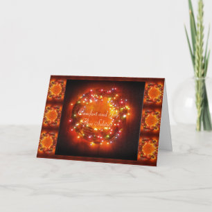 Carte Solstice d'hiver: Lumières de la faune Wreath