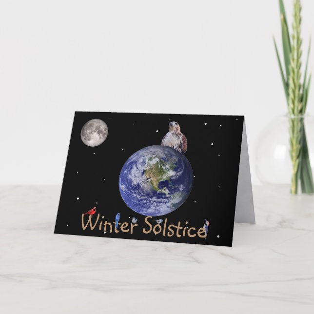Carte Solstice d'hiver : Salutations de vacances de la n (Devant)