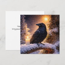 Solstice d'hiver Yule Corbeau et Neige