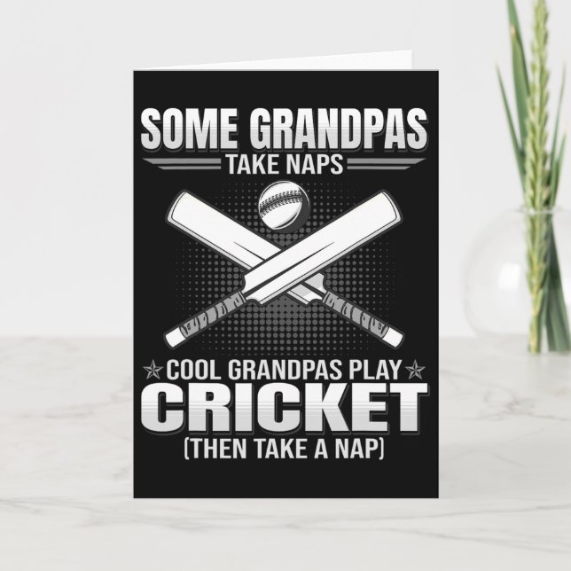 Carte Some Grandpas Take Naps - Funny Cricket Playing  (Devant)