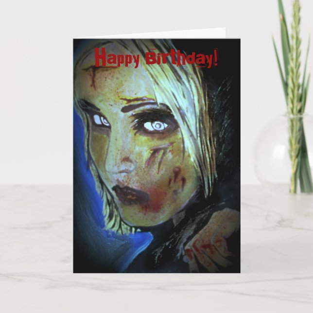 Carte 'Sometimes They Come Home' (Zombie) Birthday Card (Devant)