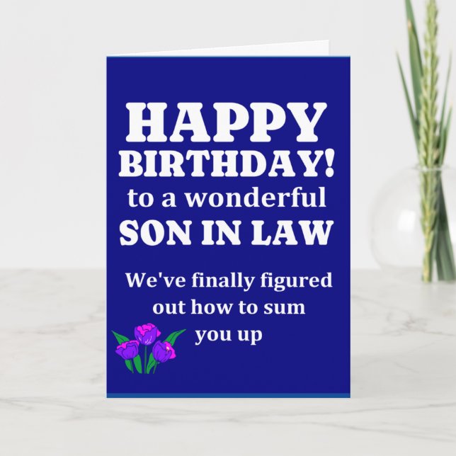 Carte Somme le fils de la loi anniversaire (Devant)