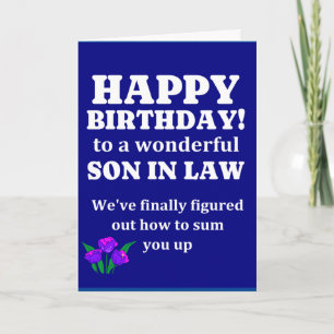 Carte Somme le fils de la loi anniversaire