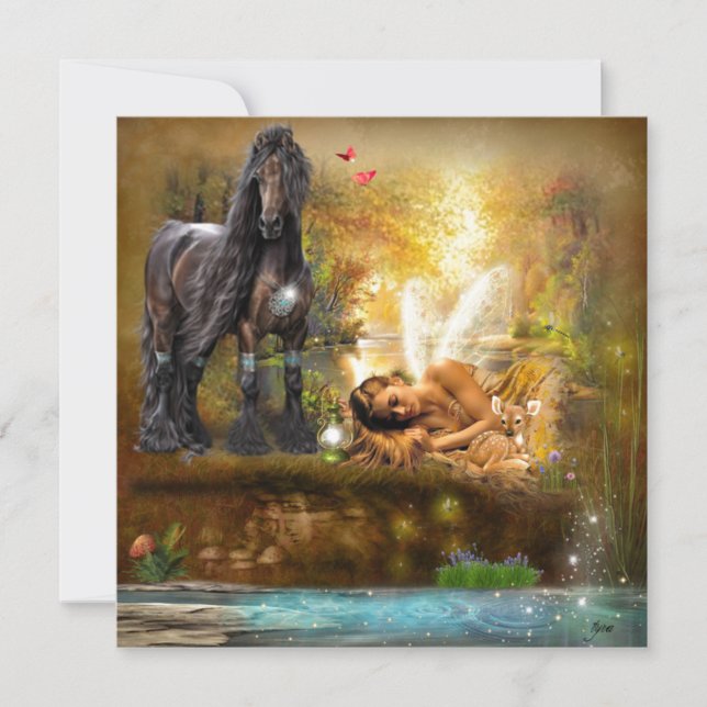 Carte Sommeil pour rêver Fée et Imaginaire de cheval (Devant)