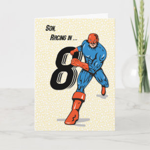 Carte Son 8e anniversaire Superhero