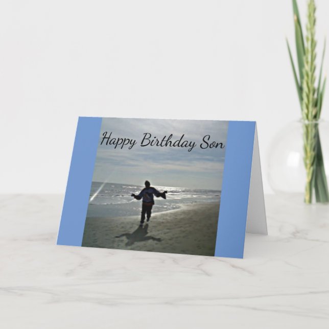 CARTE ***SON ANNIVERSAIRE*** PLAGE ET L'AMOUR POUR SA CA (Devant)