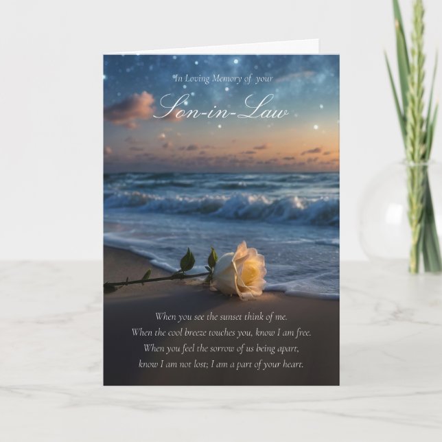 Carte Son en droit Sympathy Loss Beach Ocean (Devant)