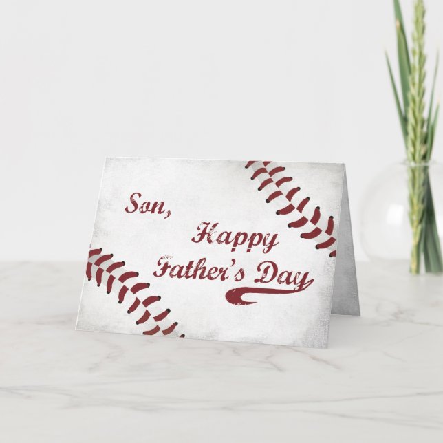 Carte Son Fête des pères Grand Grunge Baseball, Sport (Devant)