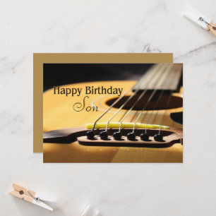 Carte Son Joyeux Anniversaire Guitare acoustique