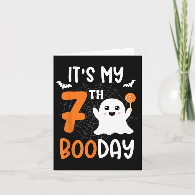 Carte Son My Boo Day mignonne Halloween 7e Anniversaire  (Devant)