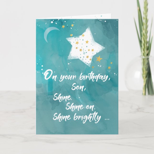 Carte Son Tween ou Ado Anniversaire Ciel lumineux étoile (Devant)