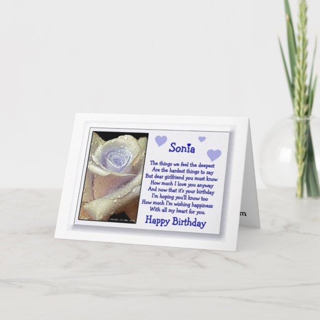 Carte Sonia / Joyeux anniversaire (Devant)