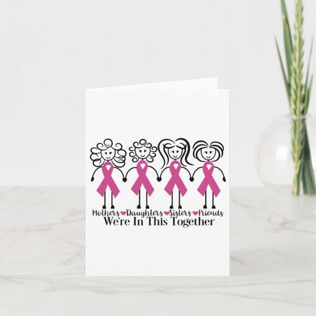 Carte Sont Dans Ensemble Famille Amis Cancer du Sein Con (Devant)