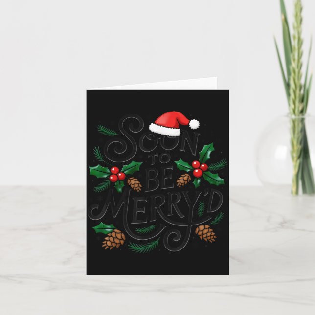 Carte Soon To Be Merry'd Christmas Engaged Fiance Santa  (Devant)