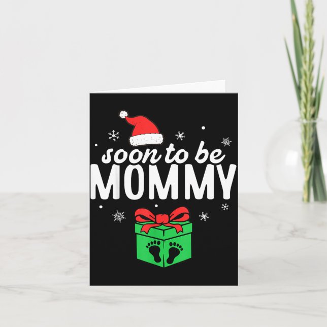 Carte Soon To Be Mommy Christmas Funny Pregnancy Announc (Devant)