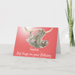 Carte Sophia, grandes étreintes sur votre anniversaire.