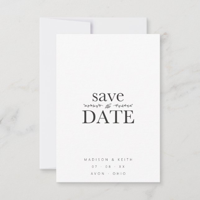 Carte Sophisticated B&W Minimalist Photo Couple Wedding (Devant)
