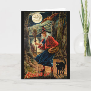 Carte Sorcière à la nuit d'Halloween