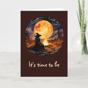 Carte Sorcière avec bougies et feu - Wicca Halloween 1