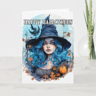 Carte Sorcière d'automne   Bonne Halloween