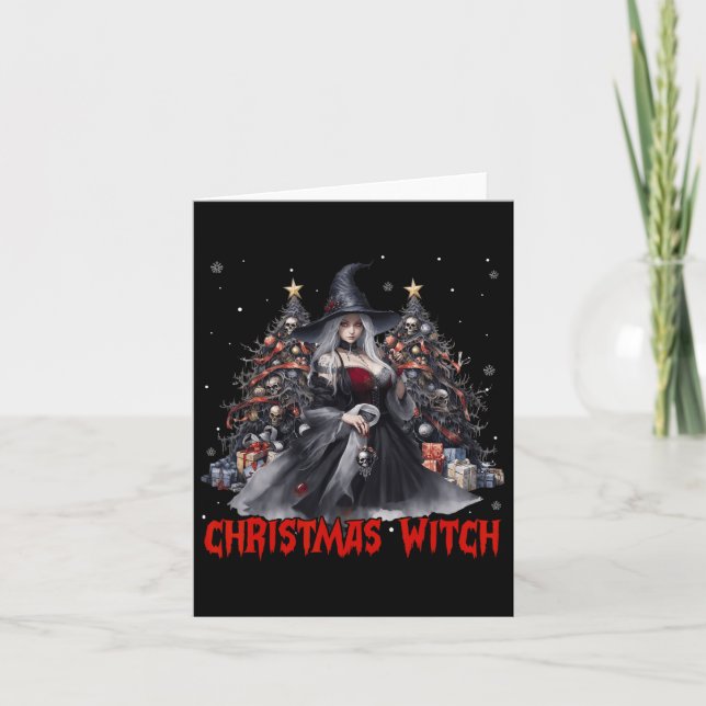 Carte Sorcière de Noël Occulte Goth Witchy Femmes esthét (Devant)