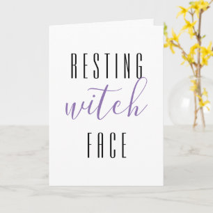 Carte Sorcière de repos visage drôle Halloween Salutatio