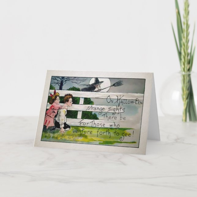 Carte sorcière Halloween vintage (Devant)