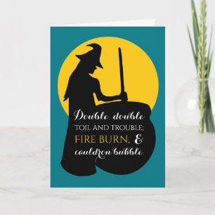 Carte sorcière magique sorcière et lune