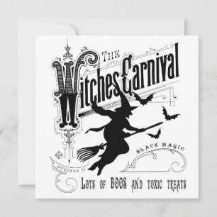 Carte Sorcière vintage de Halloween