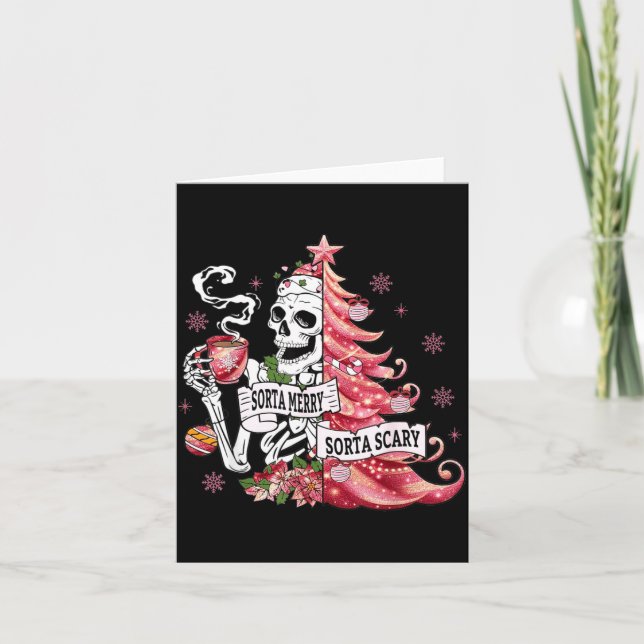 Carte Sorta Merry Sorta Y Funny Skeleton Christmas  (Devant)