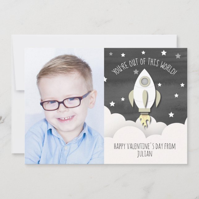 Carte Sortie de ce monde Photo Espace classe Valentine (Devant)
