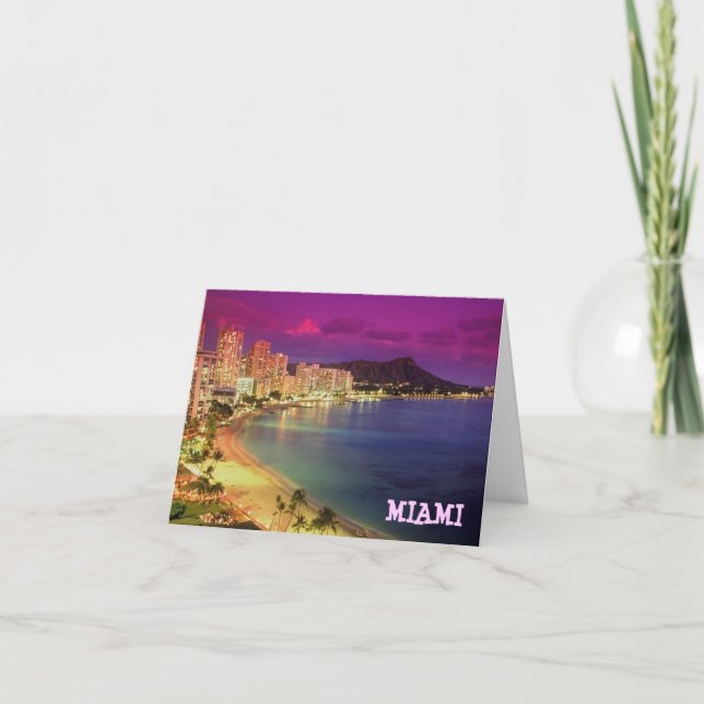 Carte SOUHAIT de MIAMI BEACH, la Floride 'VOUS ÉTIEZ (Devant)