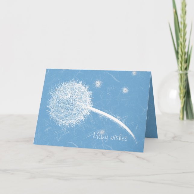 Carte Souhait sur un joyeux anniversaire de pissenlit (Devant)