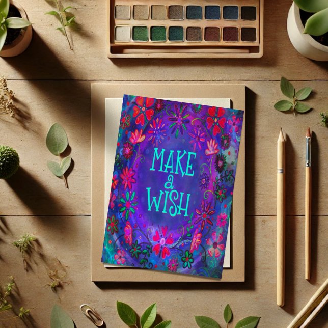 Carte Souhaitez Plutôt Violet Floral Anniversaire Joyeux (Créateur téléchargé)