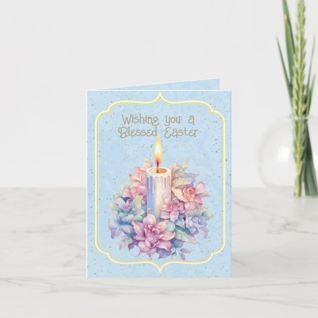 Carte Souhaitez-vous une bienheureuse fleur de bougies d (Devant)