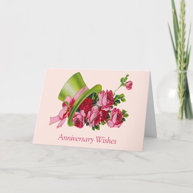Carte Souhaits d'anniversaire, casquette supérieur et (Devant)