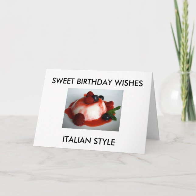 CARTE "SOUHAITS D'ANNIVERSAIRE DOUX, STYLE ITALIEN" (Devant)