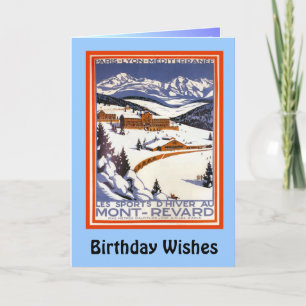 Carte Souhaits d'anniversaire, Mont Revard, France