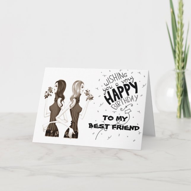 CARTE SOUHAITS D'ANNIVERSAIRE POUR MON ****MEILLEUR AMI* (Devant)