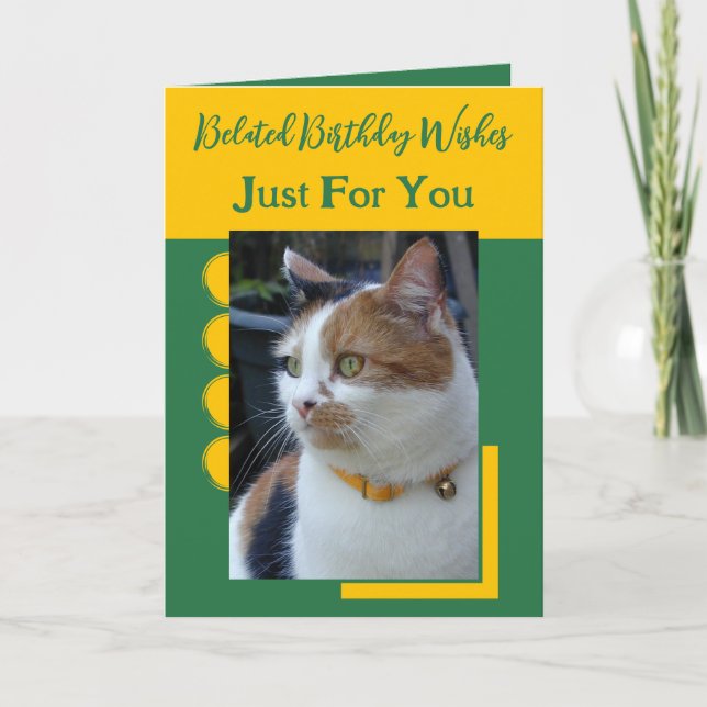 Carte Souhaits d'anniversaire tardif juste pour vous ver (Devant)