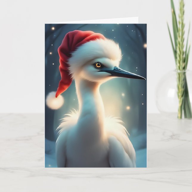Carte Souhaits d'hiver en plumes (Devant)