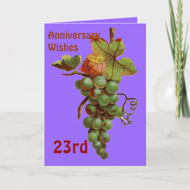 Carte Souhaits du 23e anniversaire, personnalisables (Devant)